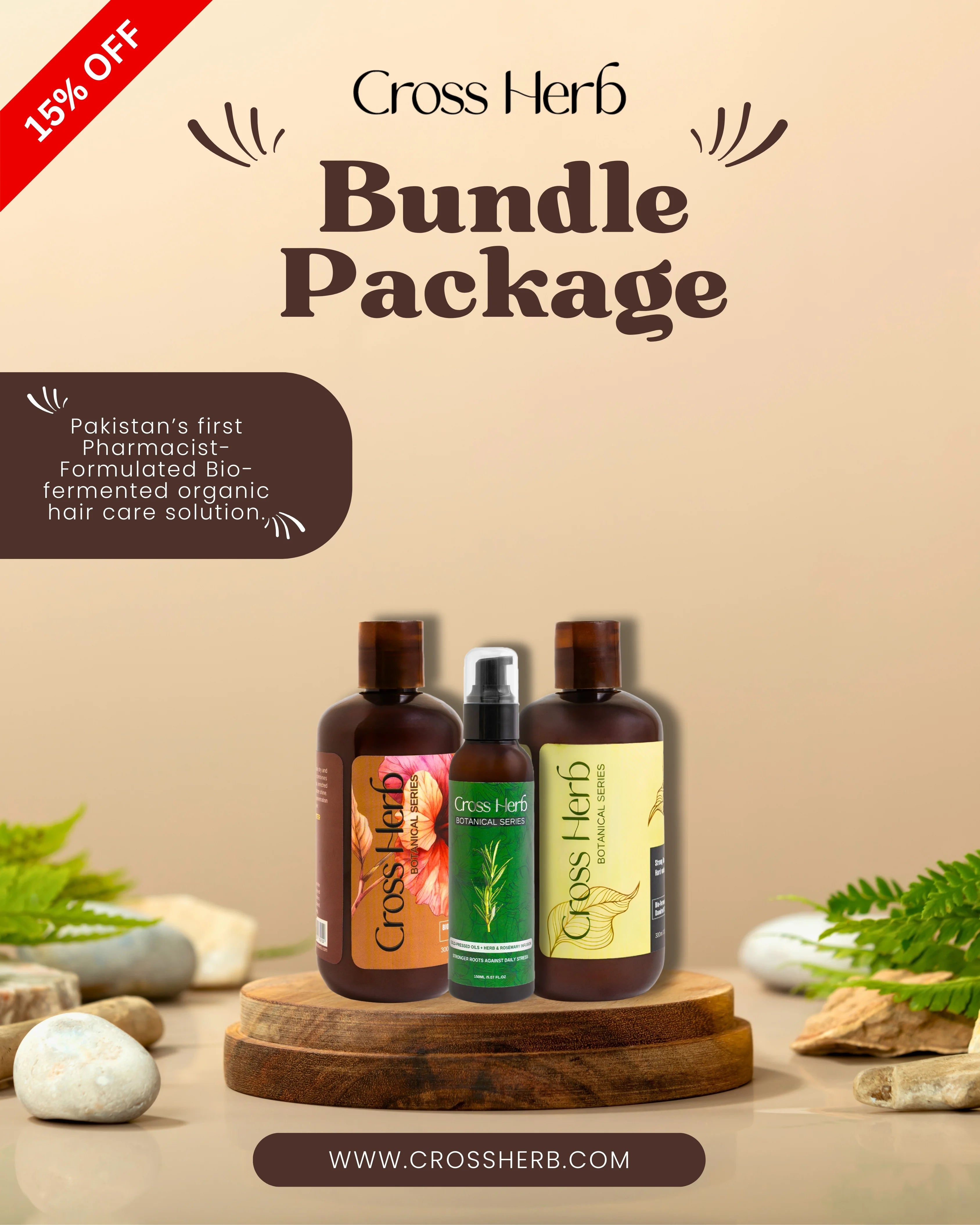 Anti-Hairfall & Dandruff Control Shampoo 300ml + Herbal Heritage Hair Oil 150ml + Moisturizing & Strengthening Shampoo 300ml